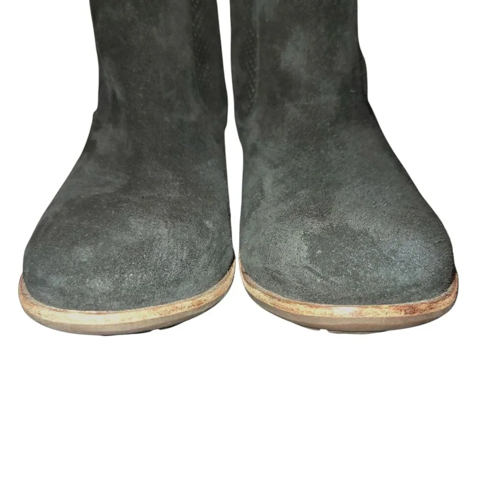 Kork-Ease K48503 Sherrill Black Perforated Suede Western Inspired Booties Size 8